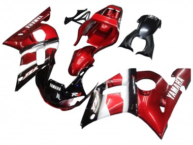 Yamaha YZF 600 R6 Motorrad Verkleidung 1998-2002 - Rot Weiss Glanzendes Schwarz