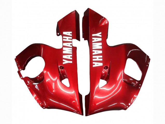 Yamaha YZF 600 R6 Motorrad Verkleidung 1998-2002 - Rot Weiss Glanzendes Schwarz