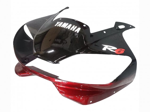 Yamaha YZF 600 R6 Motorrad Verkleidung 1998-2002 - Rot Weiss Glanzendes Schwarz