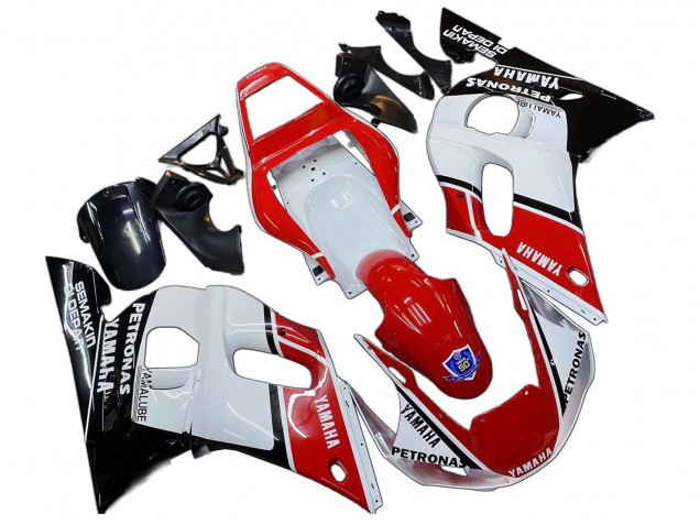 Yamaha YZF 600 R6 Motorrad Verkleidung 1998-2002 - Weiss Rot Schwarz Petronas Yamalube 50th