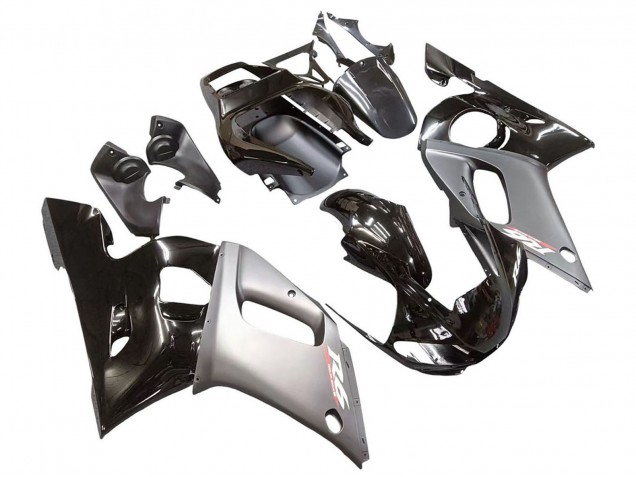 Yamaha YZF 600 R6 Motorrad Verkleidung 1998-2002 - Silber Glanzendes Schwarz