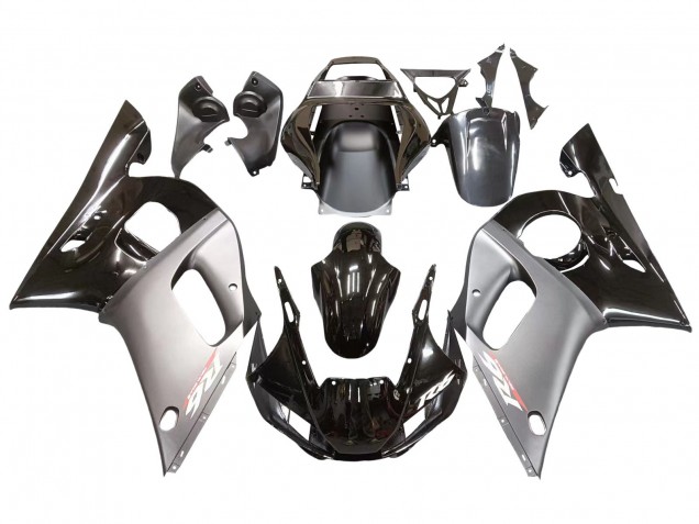 Yamaha YZF 600 R6 Motorrad Verkleidung 1998-2002 - Silber Glanzendes Schwarz