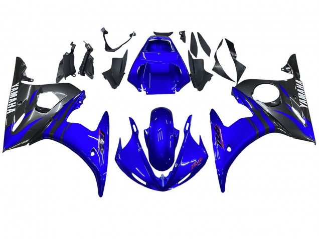 Yamaha YZF R6 Motorrad Verkleidung 2003-2004 - Blau Glanzendes Schwarz