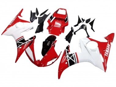 Yamaha YZF R6S Motorrad Verkleidung 2006-2009 - Weiss Rot Glanzendes Schwarz