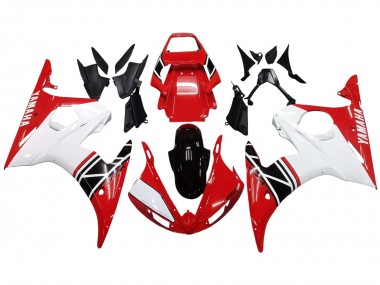 Yamaha YZF R6S Motorrad Verkleidung 2006-2009 - Weiss Rot Glanzendes Schwarz