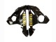 Yamaha YZF R6S Motorrad Verkleidung 2006-2009 - Glanzendes Schwarz Matt Schwarz Gold Aufkleber
