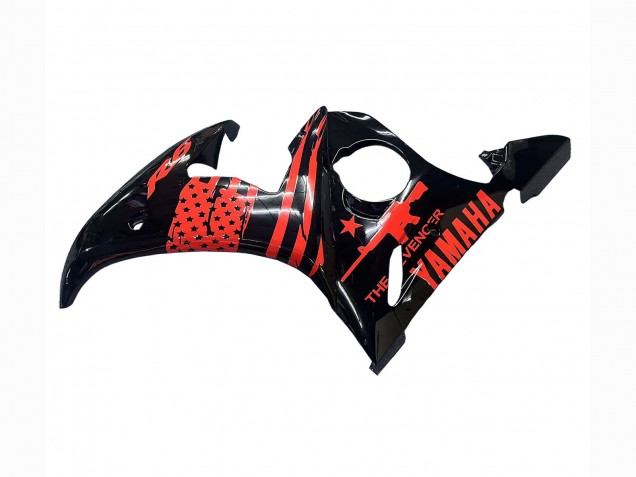 Yamaha YZF R6 Motorrad Verkleidung 2003-2004 - Glanzendes Schwarz Rot