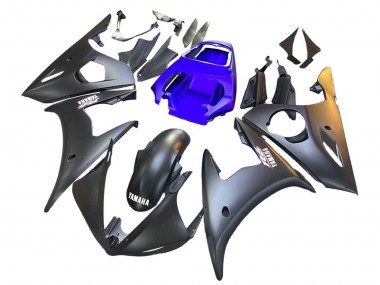 Yamaha YZF R6S Motorrad Verkleidung 2006-2009 - Blau Matt Schwarz