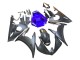 Yamaha YZF R6S Motorrad Verkleidung 2006-2009 - Blau Matt Schwarz
