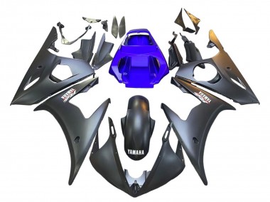 Yamaha YZF R6S Motorrad Verkleidung 2006-2009 - Blau Matt Schwarz