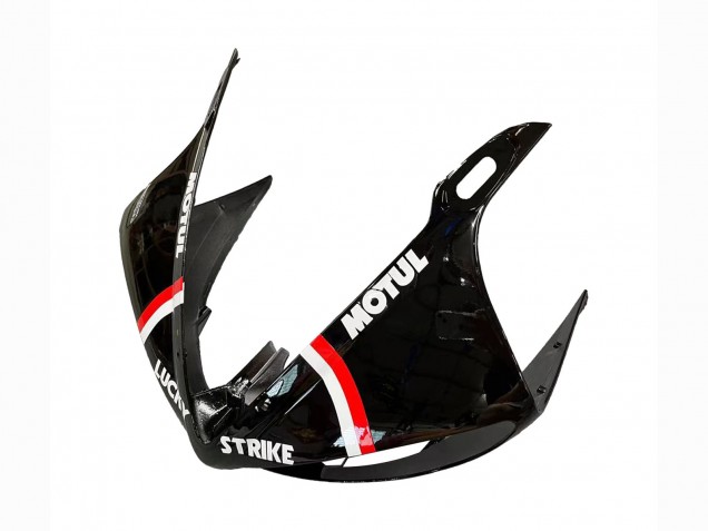 Yamaha YZF R6S Motorrad Verkleidung 2006-2009 - Glanzendes Schwarz Rot Weiss Lucky Strike Motul