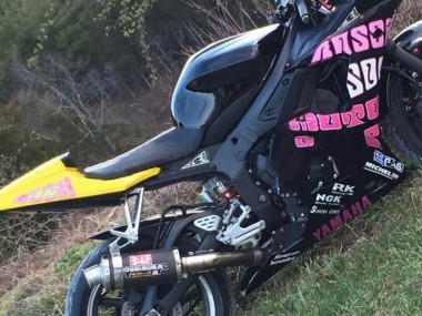 Yamaha YZF R6S Motorrad Verkleidung 2006-2009 - Gelb Rosa Glanzendes Schwarz Rossi Repsol 46