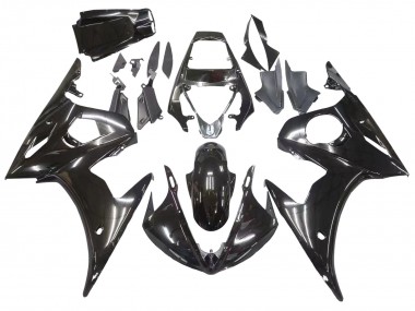 Yamaha YZF R6S Motorrad Verkleidung 2006-2009 - Glanzendes Schwarz