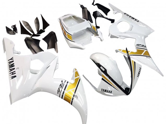 Yamaha YZF R6S Motorrad Verkleidung 2006-2009 - Weiss Gold