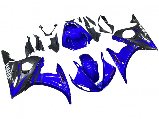 Yamaha YZF 600 R6 Motorrad Verkleidung 2005 - Glanzendes Blau Schwarz