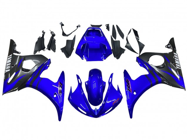 Yamaha YZF 600 R6 Motorrad Verkleidung 2005 - Glanzendes Blau Schwarz