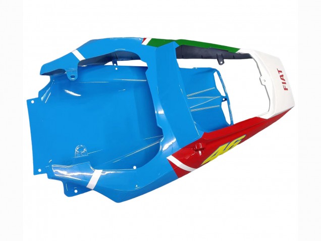 Yamaha YZF 600 R6 Motorrad Verkleidung 2005 - Hellblau Weiss Grun Rot Kastinee Dunlop Motul