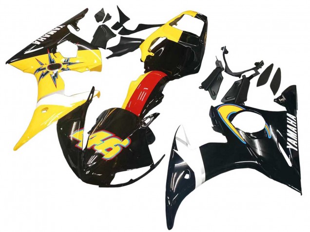 Yamaha YZF 600 R6 Motorrad Verkleidung 2005 - Schwarz Gelb Rot 46