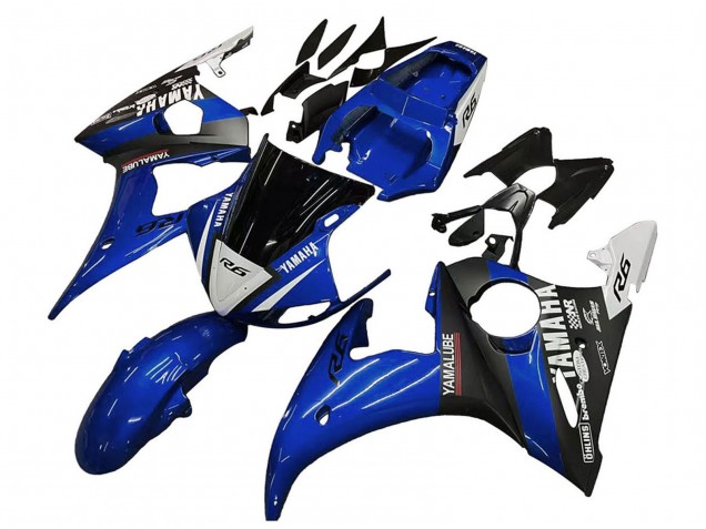 Yamaha YZF 600 R6 Motorrad Verkleidung 2005 - Blau Weiss Schwarz Yamalube