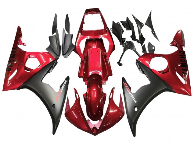 Yamaha YZF 600 R6 Motorrad Verkleidung 2005 - Rot Matt Schwarz