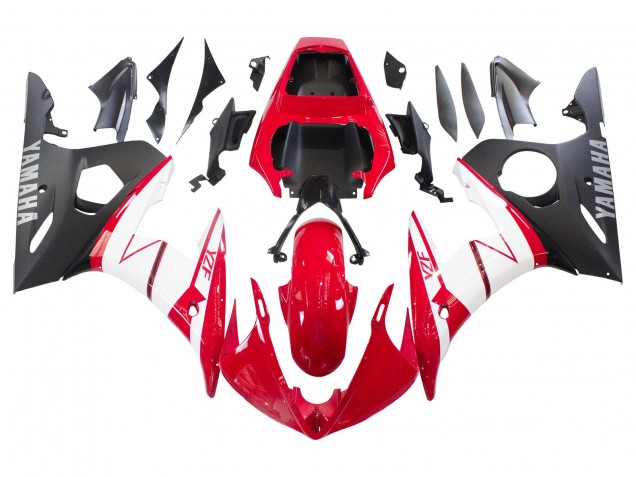 Yamaha YZF 600 R6 Motorrad Verkleidung 2005 - Rot Weiss Matt Schwarz