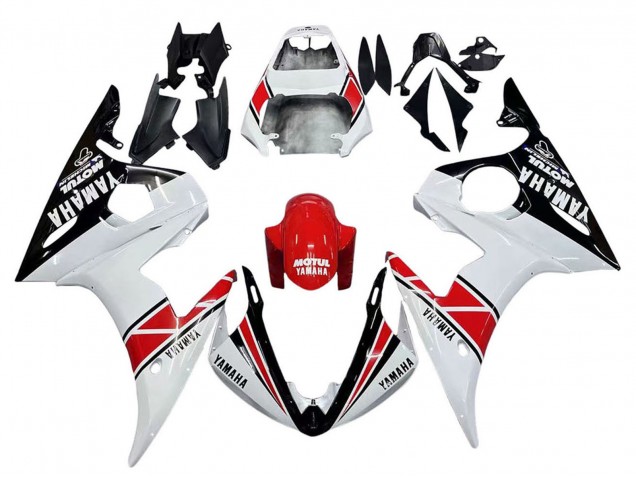 Yamaha YZF 600 R6 Motorrad Verkleidung 2005 - Weiss Schwarz Rot Motul