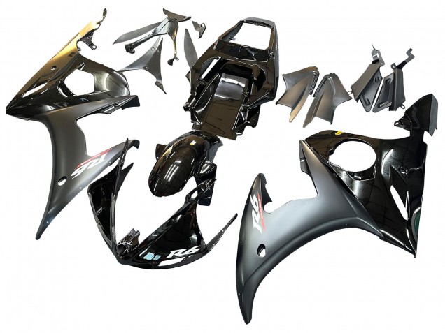 Yamaha YZF 600 R6 Motorrad Verkleidung 2005 - Glanzendes Schwarz Matt Schwarz Gold