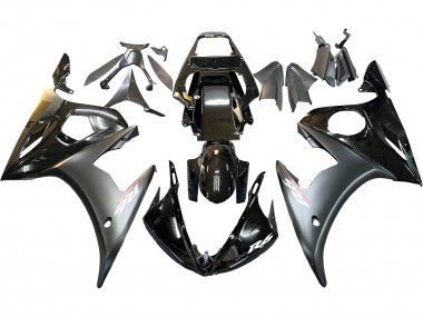 Yamaha YZF 600 R6 Motorrad Verkleidung 2005 - Glanzendes Schwarz Matt Schwarz Gold