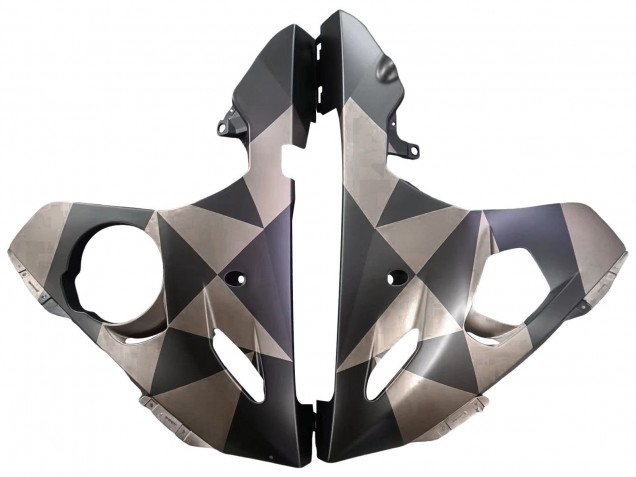 Yamaha YZF 600 R6 Motorrad Verkleidung 2005 - Matt Schwarz Grau Geometric