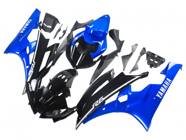 Yamaha YZF 600 R6 Motorrad Verkleidung 2006-2007 - Blau Glanzendes Schwarz