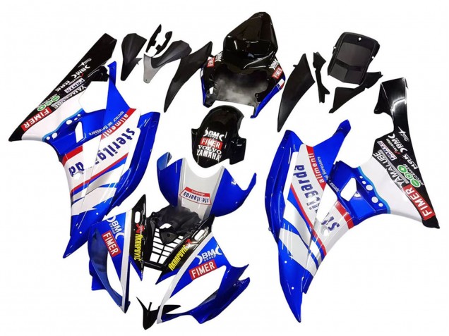 Yamaha YZF 600 R6 Motorrad Verkleidung 2006-2007 - Weiss Blau Schwarz Fimer Volvo Yamalube Sterilgarda
