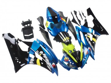 Yamaha YZF 600 R6 Motorrad Verkleidung 2006-2007 - Blau Neon Grun Schwarz Hai