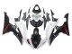 Yamaha YZF 600 R6 Motorrad Verkleidung 2008-2016 - Weiss Matt Schwarz Rot Aufkleber