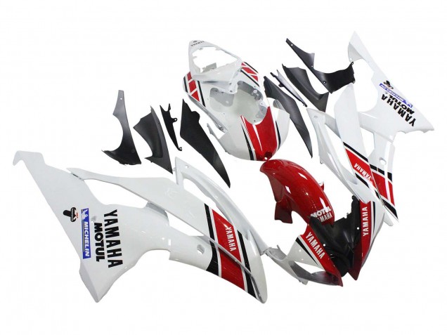 Yamaha YZF 600 R6 Motorrad Verkleidung 2008-2016 - Weiss Rot Schwarz Motul Michelin