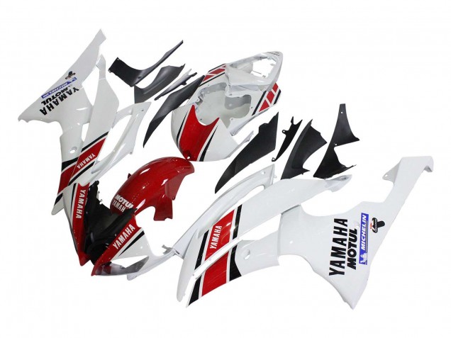 Yamaha YZF 600 R6 Motorrad Verkleidung 2008-2016 - Weiss Rot Schwarz Motul Michelin