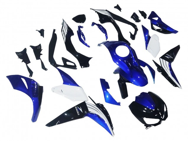 Kawasaki Z1000 Motorrad Verkleidung 2014-2019 - Weiss Blau Schwarz