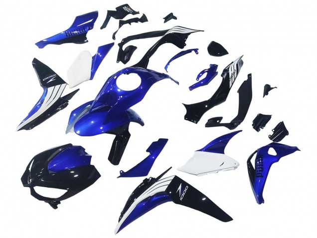 Kawasaki Z1000 Motorrad Verkleidung 2014-2019 - Weiss Blau Schwarz
