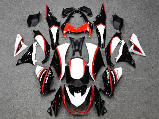 Kawasaki Z1000 Motorrad Verkleidung 2014-2019 - Glanzendes Schwarz Weiss Rot