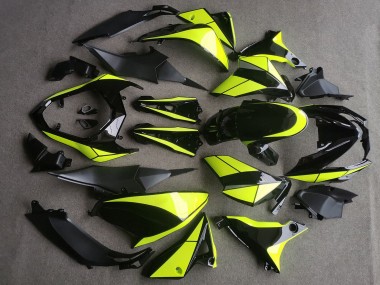 Kawasaki Z800 Motorrad Verkleidung 2013-2018 - Glanzendes Schwarz Neon Gelb