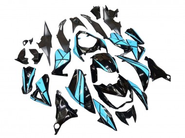 Kawasaki Z800 Motorrad Verkleidung 2013-2018 - Hellblau Glanzendes Schwarz