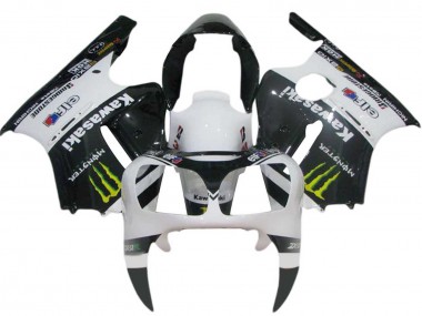 Kawasaki ZX12R Motorrad Verkleidung 2000-2001 - Weiss Schwarz Gelb Elf Monster