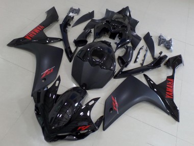 Yamaha YZF R1 Motorrad Verkleidung 2007-2008 - Glanzendes Schwarz Matt Schwarz Rot