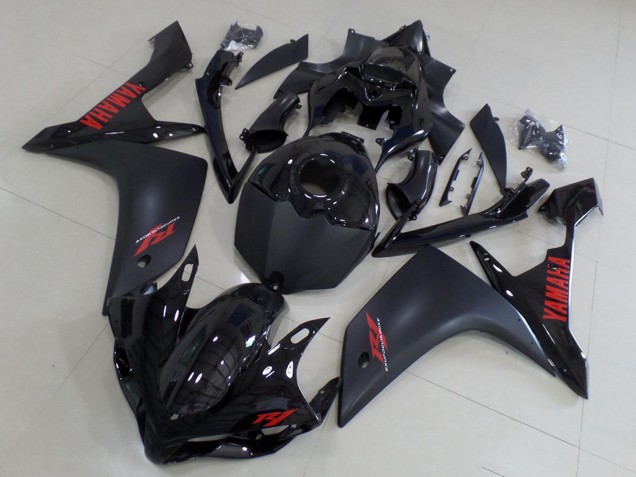 Yamaha YZF R1 Motorrad Verkleidung 2007-2008 - Glanzendes Schwarz Matt Schwarz Rot