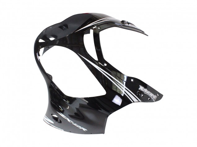 Kawasaki ZX12R Motorrad Verkleidung 2000-2001 - Glanzendes Schwarz Weiss Elf Schnee