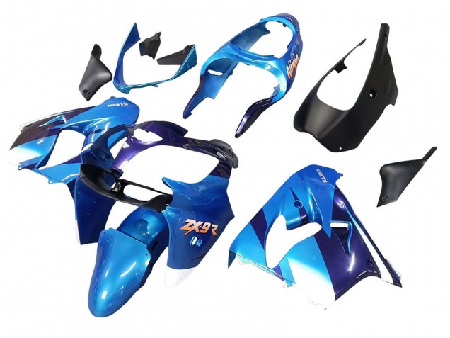 Kawasaki ZX9R Motorrad Verkleidung 2000-2001 - Blau Schwarz