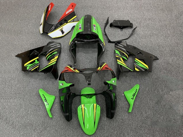 Kawasaki ZX9R Motorrad Verkleidung 2000-2001 - Grun Orange Schwarz