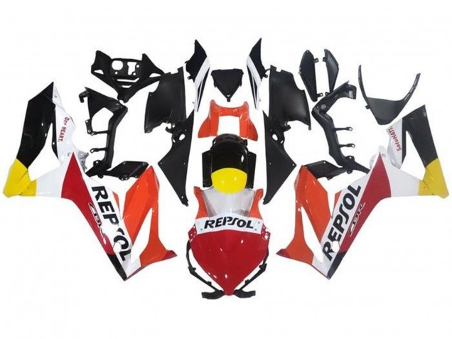 Honda CBR650R Motorrad Verkleidung 2019-2020 - Orange Weiss Rot Gelb Glanzendes Schwarz Repsol
