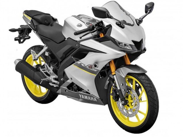 Yamaha YZF R15 Motorrad Verkleidung 2018-2024 - Matt Silber Gelb
