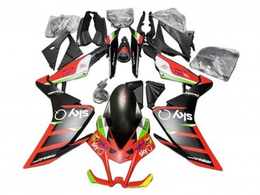 Aprilia RSV4 1000 Motorrad Verkleidung 2009-2015 - Matt Schwarz Rot Grun Weiss