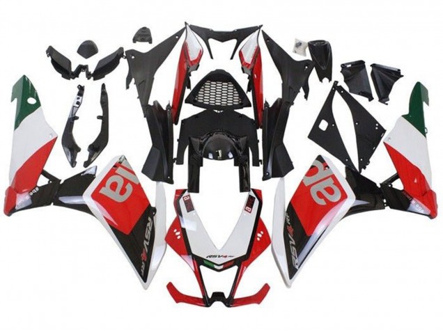 Aprilia RSV4 1000 Motorrad Verkleidung 2009-2015 - Weiss Rot Schwarz Grun